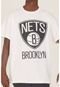 Camiseta NBA Plus Size Estampada Brooklyn Nets Casual Off White - Marca NBA