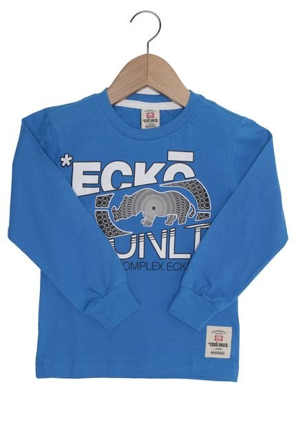 Camiseta Ecko Manga Longa Menino Azul - Marca Ecko Unltd