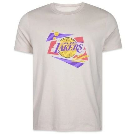 Camiseta New Era Regular Los Angeles Lakers Laranja Claro - Marca New Era