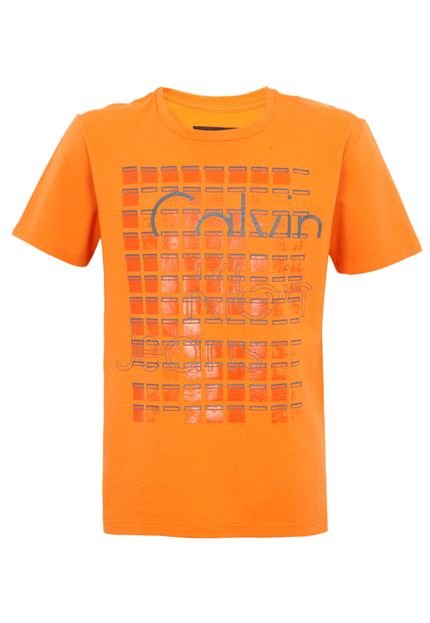 Camiseta Calvin Klein Kids Geométrica Laranja - Marca Calvin Klein Kids