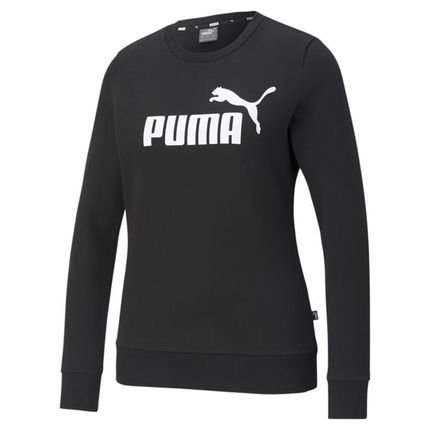 Moletom Careca Feminino Puma Logo Crew Black - Marca Puma
