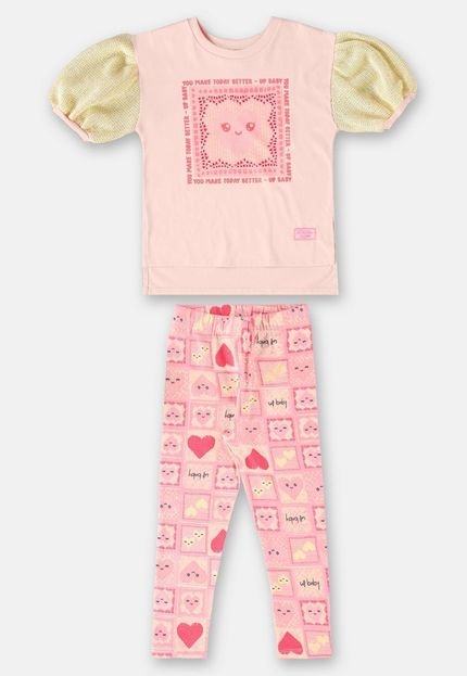 Conjunto You Make Today Better Infantil Up Baby Rosa - Marca Up Baby