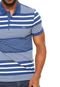 Camisa Polo Lacoste Slim Listrada Azul/Branca - Marca Lacoste