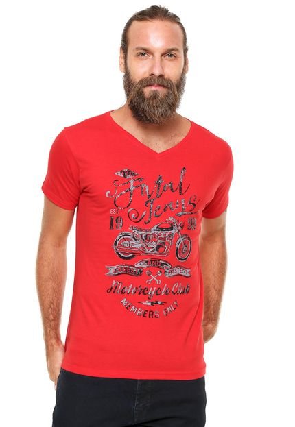 Camiseta Fatal Surf Gola V Vermelha - Marca Fatal Surf