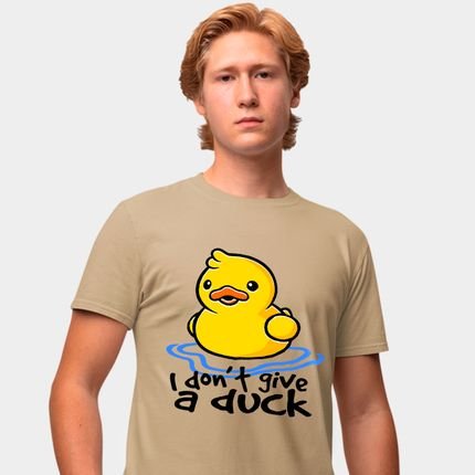 Camisa Camiseta Genuine Grit Masculina Estampada Algodão 30.1 I Don't Give a Duck - P - Caqui - Marca Genuine