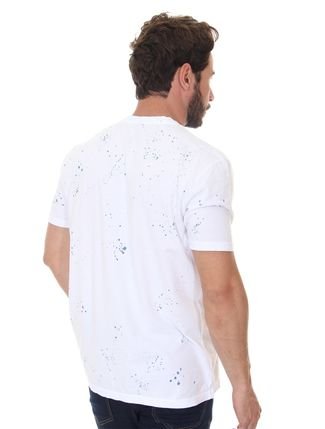 Camiseta John John Masculina Regular Splashed Live It Branca