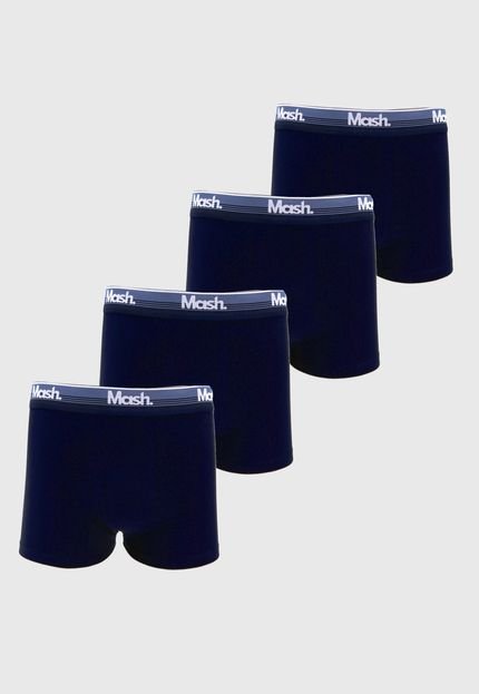 Kit 4pçs Cueca MASH Boxer Azul-Marinho - Marca MASH