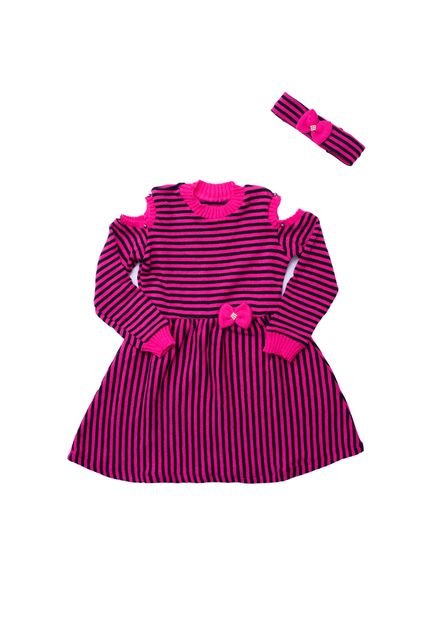 Vestido Kids  Officina do Tricô Manu Pink - - Marca Officina do Tricô