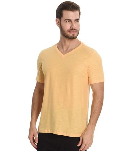 Camiseta Masculina Básica Gola V Rovitex Amarelo - Marca Rovitex Básicos