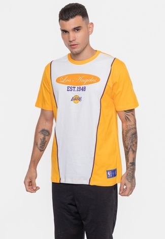 Camiseta NBA Eightie Team Los Angeles Lakers Amarela Cadmium