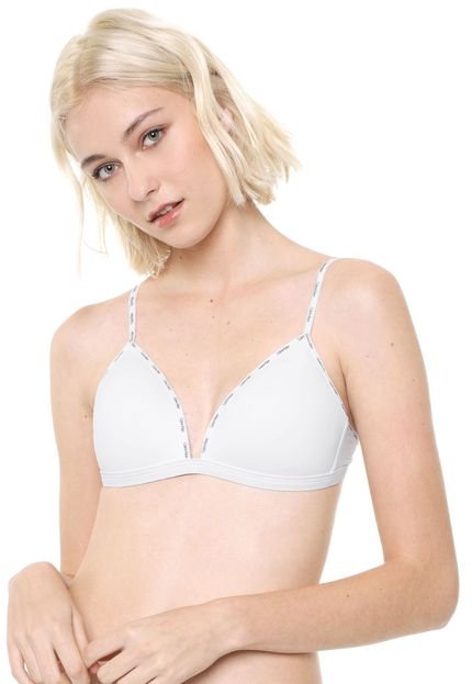 Sutiã Calvin Klein Underwear Triângulo Logo Branco - Marca Calvin Klein Underwear