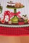 Toalha de Mesa Karsten Doces de Natal 178cm Branca/Vermelha/Verde - Marca Karsten