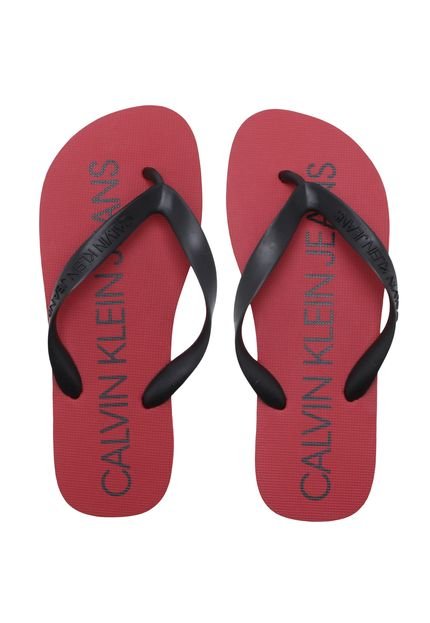 Chinelo Calvin Klein Logo Vermelho - Marca Calvin Klein