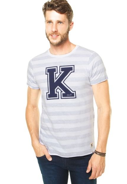 Camiseta Kingster Listras Branca - Marca Kingster