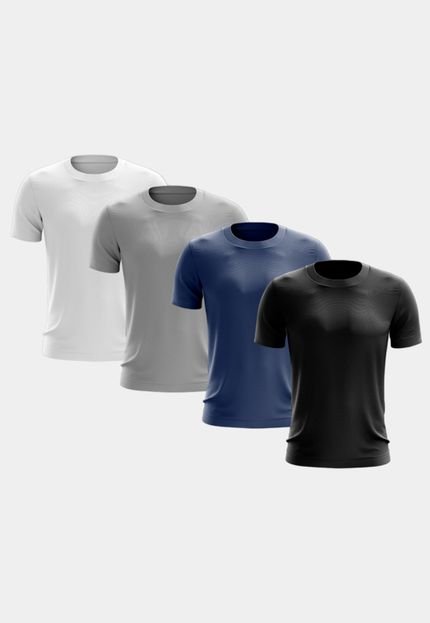 Kit 4 Camisetas Masculina Manga Curta Dry Fit Básica Lisa Proteção Solar UV Térmica Blusa Academia Esporte Camisa - Marca ADRIBEN