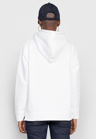 Blusa de Moletom Flanelada Fechada Tommy Hilfiger Logo Bordado Branco -  Compre Agora