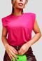 Blusa Manga Curta YWC ind Tee Muscle Ombreira  Ombro t-shirt Pink - Marca YWC ind