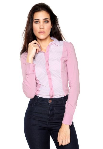 Camisa BLUE JASMINE Listrada Rosa - Marca BLUE JASMINE