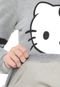 Moletom Flanelado Fechado Cativa Hello Kitty Estampada Cinza - Marca Cativa Hello Kitty