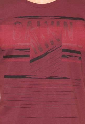 Camiseta Calvin Klein Jeans Estampada Vinho