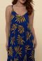 Vestido Ingrid Folhagem Tropical Azul - Marca Aura