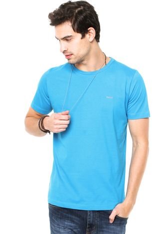 Camiseta Colcci Bordado Azul