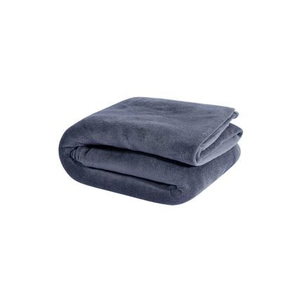Manta Casal Padrão Soft Fleece Lisa 1 Peça - Cinza - Marca Casa Modelo Enxovais