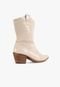 Bota Feminina Croco Western com Strass Bico Fino Texana Country Boiadeira Off White - Marca TAKATA BY RAFAEL TAKATA