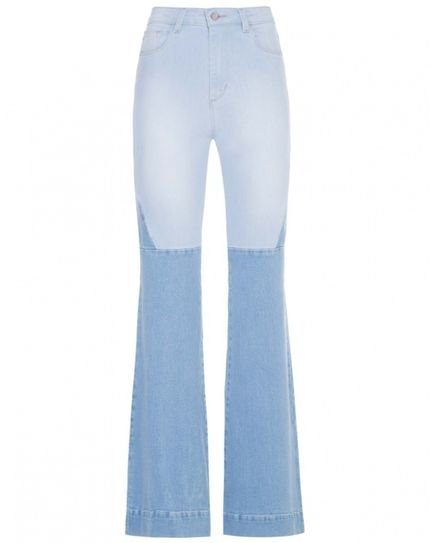 Calça AMARO Jeans Recorte Com Tonalidades Azul Claro - Marca AMARO