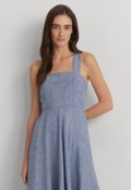 Vestido Lauren Ralph Lauren Midi Listrado Azul - Marca Lauren Ralph Lauren