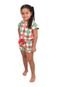 Short Doll Infantil De Malha Baby Doll Xadrez Verde Coração Natal - Marca CIA DA SEDA