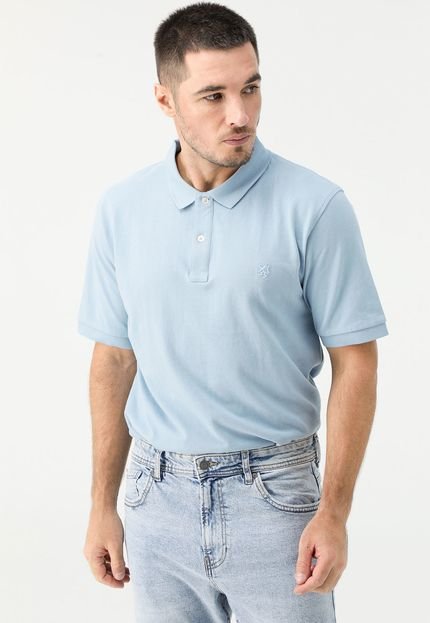 Camisa Polo Cotton On Reta Bordada Azul - Marca Cotton On