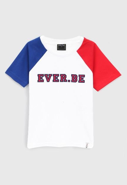 Camiseta EVER.BE Infantil Color Block Branco/Vermelho - Marca EVER.BE