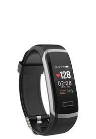 Smartband Pulsera Inteligente Monitor Ritmo Cardíaco GT101 Plateado Negro