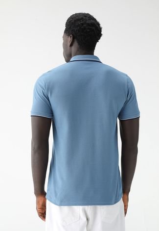 Camisa Polo Malwee Logo Azul