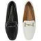 Kit 2 Pares Sapato Feminino Mocassim Donatella Shoes Bico Quadrado Confort Branco Croco e Preto - Marca Donatella Shoes
