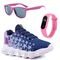Kit Tênis Infantil De Led Pink Meninas Escolar Óculos e Relógio - Marca CALCADOS LGHT LIGHT