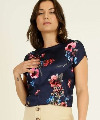 Corte Fora Floral ocasional Blusa