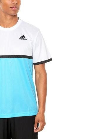 Camiseta adidas Court Branca/Azul