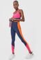 Top Colcci Fitness Color Block Neon Rosa/Azul-Marinho - Marca Colcci Fitness