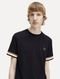 Camiseta Fred Perry Masculina Regular Piquet Bold Tipped Preta - Marca Fred Perry