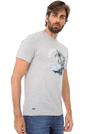 Camiseta Lacoste Tropical Cinza