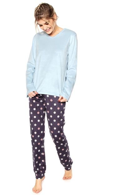 Pijama Any Any Soft Dots Azul - Marca Any Any