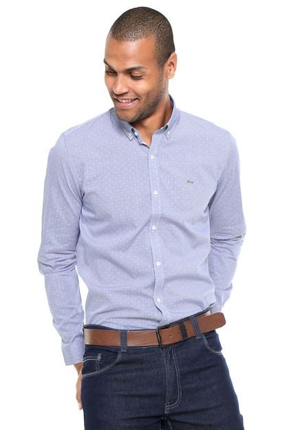 Camisa Lacoste Slim Padronagem Azul - Marca Lacoste