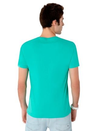 Camiseta Tommy Hilfiger Masculina Essential Cotton Cor Verde Agua