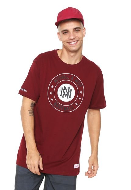 Camiseta Mitchell & Ness Baseball Vinho - Marca Mitchell & Ness