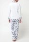 Pijama Longo Mensageiro dos Sonhos Aberto Floral Off-White - Marca Mensageiro dos Sonhos