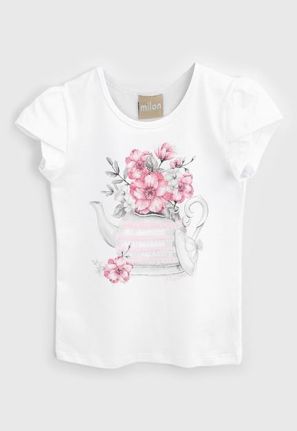 Blusa Milon Infantil Floral Branca - Marca Milon