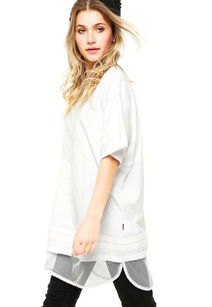 Camiseta Manga Curta Mary Jane Silk Abacaxi Branca - Marca Mary Jane