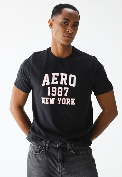 Camiseta Aeropostale Reta Estampada Preta - Marca Aeropostale